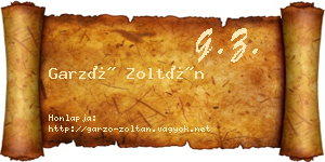 Garzó Zoltán névjegykártya